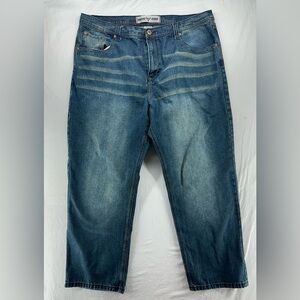 Basic Code Jeans Mens 42x32 Blue Denim Grunge Straight Leg Y2K